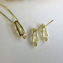 Conjunto Trapézio Em Zircônia Cor:dourado
