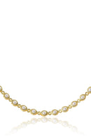 Choker Com Corrente De Mini Pérolas Banhado Em Ouro 18k Cor:dourado
