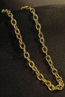Choker Corrente Com Elos Ovalados Banhado Em Ouro 18k Cor:dourado