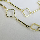 Colar Com Corrente Detalhada Com Flor Vazada Banhado Em Ouro 18k Cor:dourado