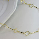 Colar Com Corrente Detalhada Com Flor Vazada Banhado Em Ouro 18k Cor:dourado