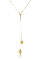 Colar Regulável Com Bolas Na Ponta Banhado Em Ouro 18k Cor:dourado