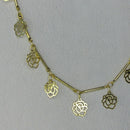 Colar Com Corrente Com Mini Flores Banhado Em Ouro 18k Cor:dourado