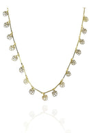 Colar Com Corrente Com Mini Flores Banhado Em Ouro 18k Cor:dourado