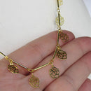 Colar Com Corrente Com Mini Flores Banhado Em Ouro 18k Cor:dourado