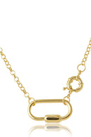 Colar Corrente De Elo Largo Com Fecho Boia E Mosquetão Banhado Em Ouro 18k Cor:dourado
