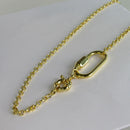 Colar Corrente De Elo Largo Com Fecho Boia E Mosquetão Banhado Em Ouro 18k Cor:dourado