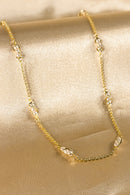 Colar Com Corrente De Mini Pérolas Banhado Em Ouro 18k Cor:dourado