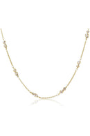 Colar Com Corrente De Mini Pérolas Banhado Em Ouro 18k Cor:dourado