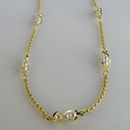 Colar Com Corrente De Mini Pérolas Banhado Em Ouro 18k Cor:dourado