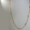 Colar Com Corrente De Mini Pérolas Banhado Em Ouro 18k Cor:dourado