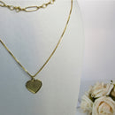 Colar Duplo Com Coração Banhado Em Ouro 18k Cor:dourado