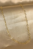 Colar De Corrente Com Elos Em Coração Banhado Em Ouro 18k Cor:dourado