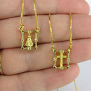 Escapulário Nossa Senhora Aparecida Com Zircônia Banhado Em Ouro 18k Cor:dourado