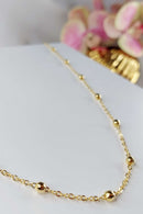 Colar Corrente Com Bolinhas Banhado Em Ouro 18k Cor:dourado