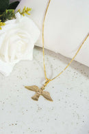Colar Pingente Do Espírito Santo Banhado Em Ouro 18k Cor:dourado