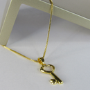 Colar Pingente De Chave Banhado Em Ouro 18k Cor:dourado