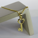 Colar Pingente De Chave Banhado Em Ouro 18k Cor:dourado