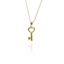 Colar Pingente De Chave Banhado Em Ouro 18k Cor:dourado