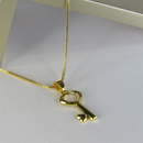 Colar Pingente De Chave Banhado Em Ouro 18k Cor:dourado