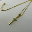 Colar Pingente Cruz Com Detalhe De Zircônia Banhado Em Ouro 18k Cor:dourado