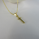 Colar Pingente Cruz Com Detalhe De Zircônia Banhado Em Ouro 18k Cor:dourado