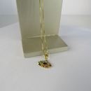 Colar Pingente Olho Grego Com Zircônia Multicolor Banhado Em Ouro 18k Cor:dourado
