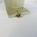 Colar Pingente Olho Grego Com Zircônia Multicolor Banhado Em Ouro 18k Cor:dourado