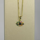 Colar Pingente Olho Grego Com Zircônia Multicolor Banhado Em Ouro 18k Cor:dourado