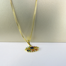 Colar Pingente Olho Grego Com Zircônia Multicolor Banhado Em Ouro 18k Cor:dourado