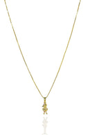 Colar Pingente Menino Com Zircônia Colorida Banhado Em Ouro 18k Cor:dourado