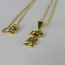 Colar Pingente Menina Com Zircônia Colorida Banhado Em Ouro 18k Cor:dourado