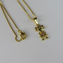 Colar Pingente Menina Com Zircônia Colorida Banhado Em Ouro 18k Cor:dourado