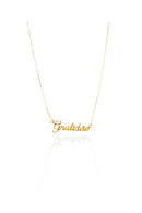 Colar Gratidão Banhado Em Ouro 18k Cor:dourado
