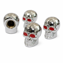Bico De Pneu Caveira Cromada | Núcleo Interno Em Metal Com O-ring De Vedação