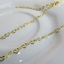 Choker Com Coração Vazado Pequeno Interligado Banhado Em Ouro 18k Cor:dourado