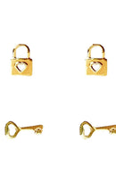 Brinco Duo Chave E Cadeado Banhado Em Ouro 18k Cor:dourado