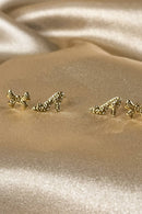 Duo De Sapatinho E Laço Banhado Em Ouro 18k Cor: Dourado
