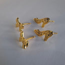 Duo De Sapatinho E Laço Banhado Em Ouro 18k Cor: Dourado