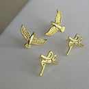 Brinco Duo Com Brincos Religiosos Banhado Em Ouro 18k Cor:dourado