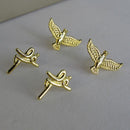 Brinco Duo Com Brincos Religiosos Banhado Em Ouro 18k Cor:dourado