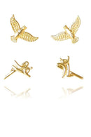 Brinco Duo Com Brincos Religiosos Banhado Em Ouro 18k Cor:dourado