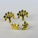 Brinco Duo De árvore E Borboleta Banhado Em Ouro 18k Cor:dourado