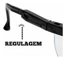 Kit 10 óculos Protetor Epi Regulagem Resistente Incolor Ca - UN / 10