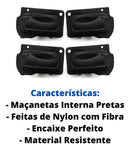 Kit 4 Maçanetas Internas Preta Vectra Até 05 Classic Após 10