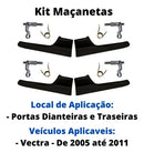 Kit 4 Maçaneta Gatilho Interno Vectra 2005 2006 2007 2008 - UN / 4