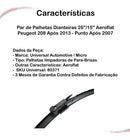 Par De Palhetas Dianteiras 26 /15  Peugeot 208 Punto Após 07
