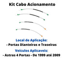 Kit 4 Cabos Aciona Maçaneta E Fechadura Astra De 99 A 09 - UN / 4