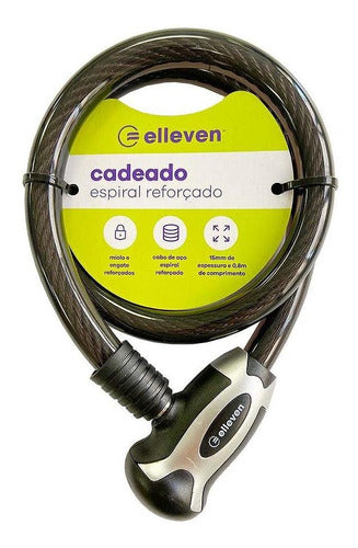 Cadeado Bike Aço Reforçado Elleven Com Chave 80cm X 15mm