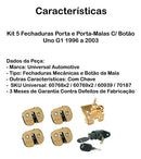 Kit 5 Fechaduras Porta E Porta-malas C/ Botão Uno G1 96 A 03